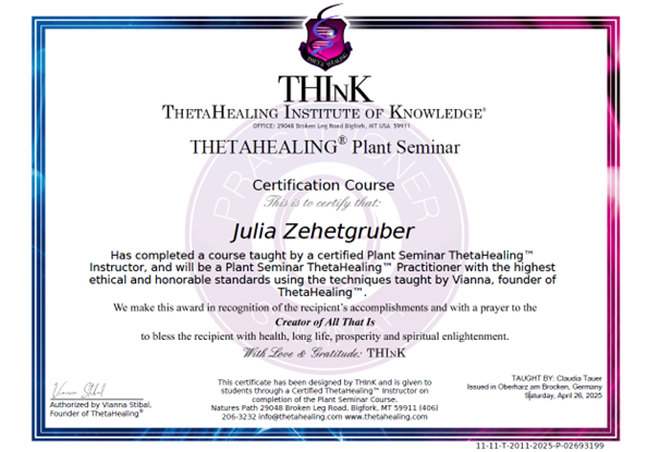 thetahealing_pflanzenseminar_zertifikat